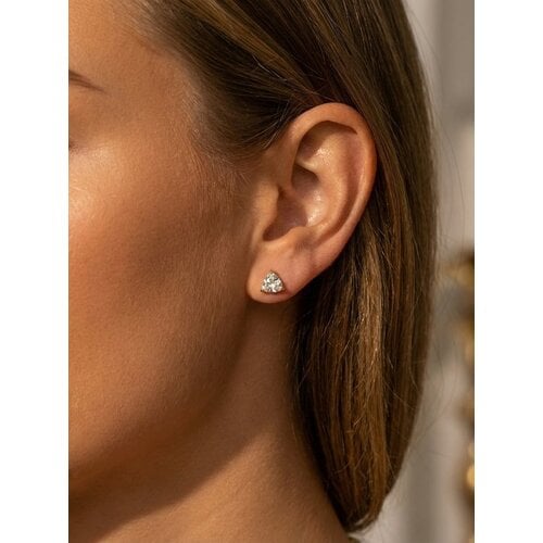 Lundholm Dani – Triangle Stud Earrings with Stone – Gold-Tone Lundholm Dani – Triangle Stud Earrings with Stone – Gold-Tone