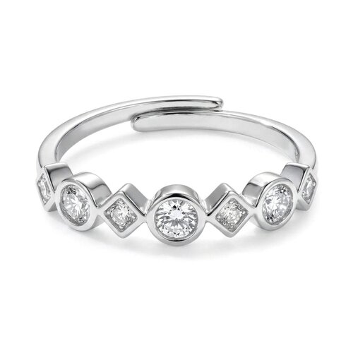 Lundholm Lumi – Adjustable Stacking Ring with Cubic Zirconia – Silver-Tone Lundholm Lumi – Adjustable Stacking Ring with Cubic Zirconia – Silver-Tone