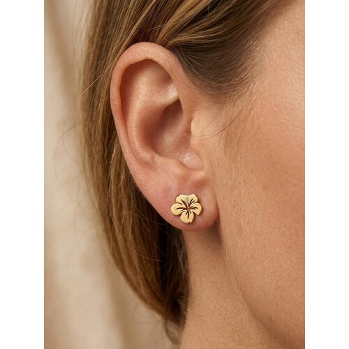 Lundholm Tropicana – Hibiscus Flower Stud Earrings – Rose Gold-Tone Lundholm Tropicana – Hibiscus Flower Stud Earrings – Rose Gold-Tone