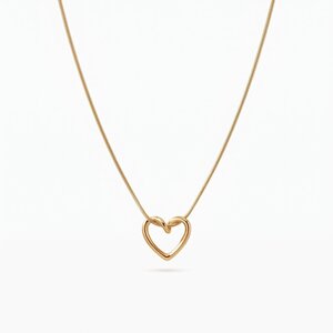 Lundholm Beryl – Ketting met Open Hart Hanger – Goudkleurig Lundholm Beryl – Ketting met Open Hart Hanger – Goudkleurig