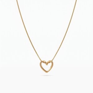 Lundholm Beryl – Necklace with Open Heart Pendant – Gold-Tone Lundholm Beryl – Necklace with Open Heart Pendant – Gold-Tone