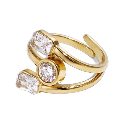 Lundholm Lyra – Adjustable Wrap Ring with Cubic Zirconia – Gold-Tone Lundholm Lyra – Adjustable Wrap Ring with Cubic Zirconia – Gold-Tone