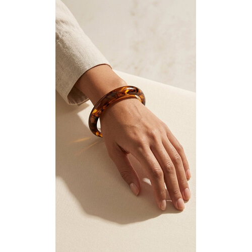 Lundholm May – Statement Bangle Dames Acryl – Bruin