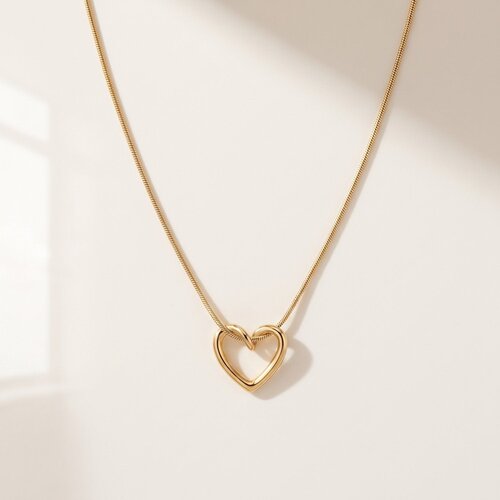 Lundholm Beryl – Necklace with Open Heart Pendant – Gold-Tone Lundholm Beryl – Necklace with Open Heart Pendant – Gold-Tone