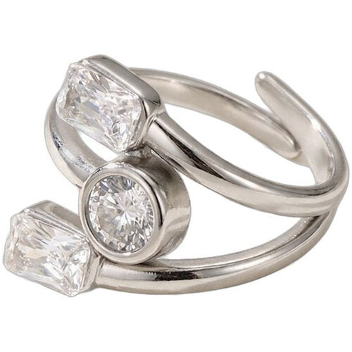 Lundholm Lyra – Adjustable Wrap Ring with Cubic Zirconia – Silver-Tone Lundholm Lyra – Adjustable Wrap Ring with Cubic Zirconia – Silver-Tone