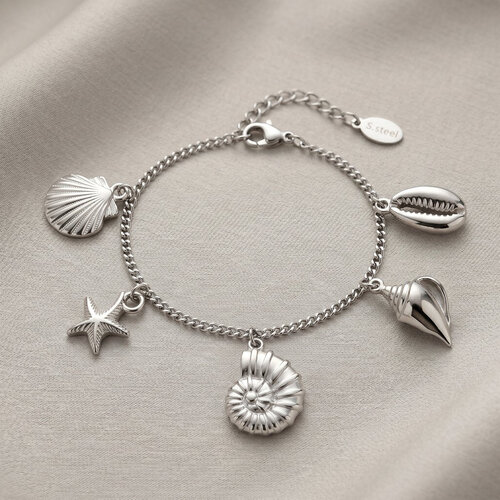 Lundholm Solveig – Charm Bracelet with Shells – Silver-Tone Lundholm Solveig – Charm Bracelet with Shells – Silver-Tone