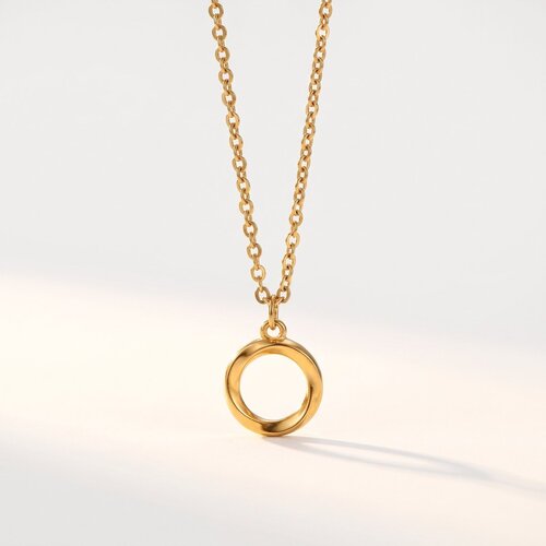 Lundholm Bo – Necklace with Open Circle Pendant for Women – Gold Tone – Gold-Tone Lundholm Bo – Necklace with Open Circle Pendant for Women – Gold Tone – Gold-Tone