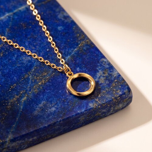 Lundholm Bo – Necklace with Open Circle Pendant for Women – Gold Tone – Gold-Tone Lundholm Bo – Necklace with Open Circle Pendant for Women – Gold Tone – Gold-Tone