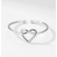 Maya – Verstelbare Ring met Infinity Hartje – Zilverkleurig