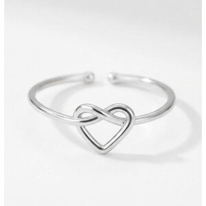 Lundholm Maya – Adjustable Infinity Heart Ring – Silver-Tone Lundholm Maya – Adjustable Infinity Heart Ring – Silver-Tone