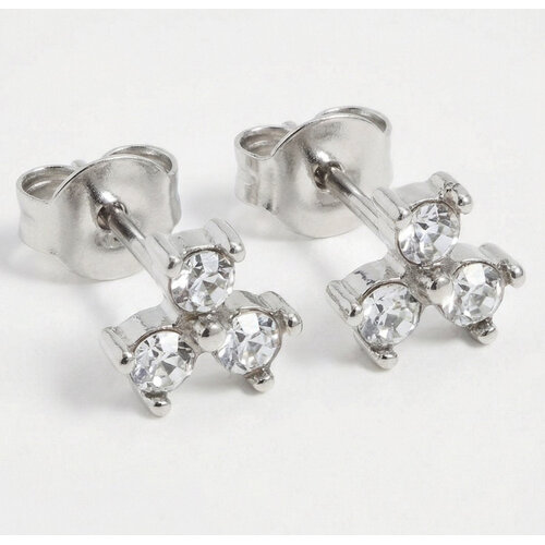 Lundholm Ziza – Cubic Zirconia Cluster Stud Earrings for Women – Silver-Tone Lundholm Ziza – Cubic Zirconia Cluster Stud Earrings for Women – Silver-Tone