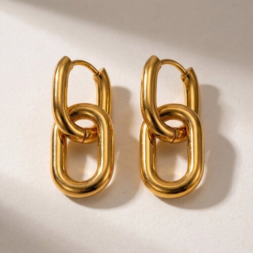Lundholm June – Chain Link Earrings for Women – Gold-Tone Lundholm June – Chain Link Earrings for Women – Gold-Tone