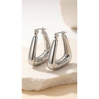 Lymée – Chunky Statement Oorbellen Dames – Zilverkleurig