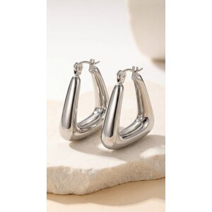 Lundholm Lymée – Chunky Statement Earrings for Women – Silver-Tone