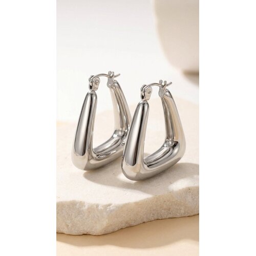 Lundholm Lymée – Chunky Statement Earrings for Women – Silver-Tone