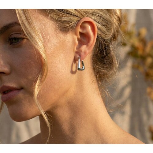 Lundholm Lymée – Chunky Statement Earrings for Women – Silver-Tone Lundholm Lymée – Chunky Statement Earrings for Women – Silver-Tone