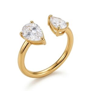 Lundholm Noé – Verstelbare Open Ring met Zirkonia – Goudkleurig Lundholm Noé – Verstelbare Open Ring met Zirkonia – Goudkleurig