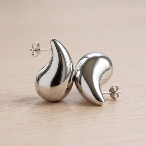 Lundholm Hazel – Statement Drop Earrings – Silver-Tone Lundholm Hazel – Statement Drop Earrings – Silver-Tone