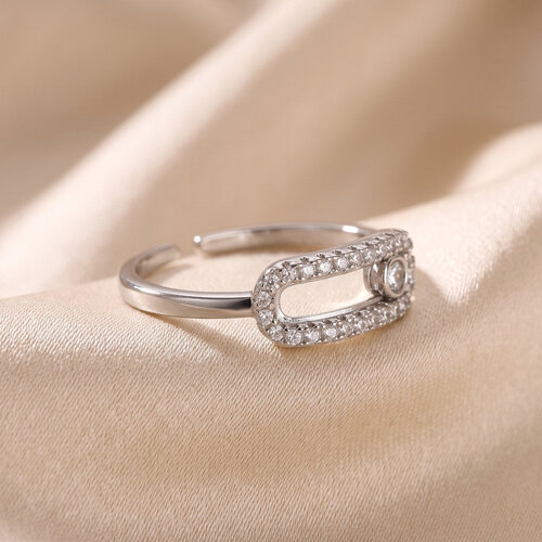 Lundholm Nella – Adjustable Fidget Ring with Zirconia – Silver-Tone Lundholm Nella – Adjustable Fidget Ring with Zirconia – Silver-Tone