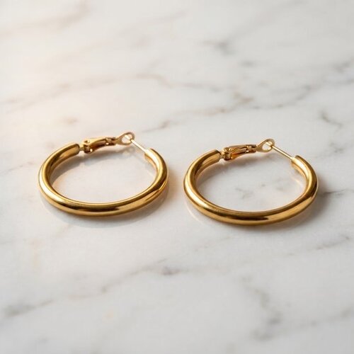 Lundholm Sydney – Hoop Earrings 3 cm – Gold-Tone Lundholm Sydney – Hoop Earrings 3 cm – Gold-Tone