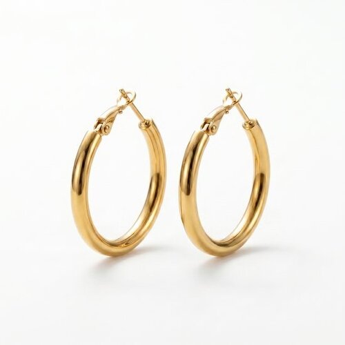 Lundholm Sydney – Hoop Earrings 3 cm – Gold-Tone Lundholm Sydney – Hoop Earrings 3 cm – Gold-Tone