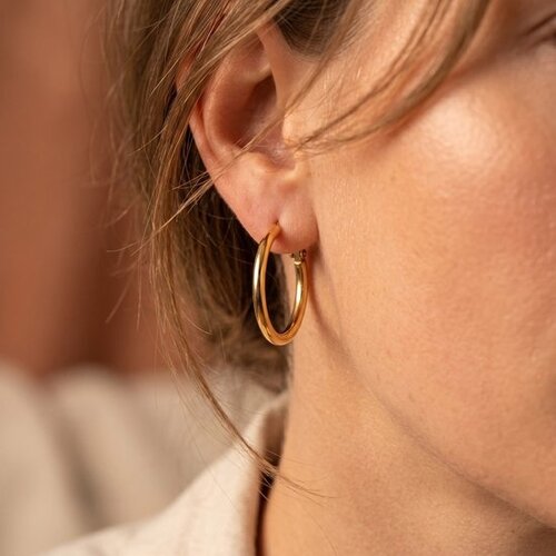 Lundholm Sydney – Hoop Earrings 3 cm – Gold-Tone Lundholm Sydney – Hoop Earrings 3 cm – Gold-Tone