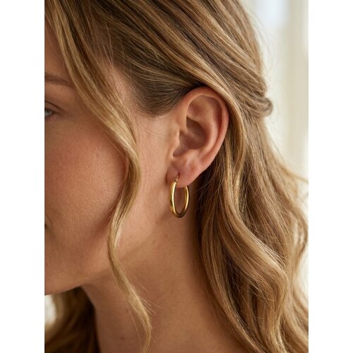 Lundholm Sydney – Hoop Earrings 3 cm – Gold-Tone Lundholm Sydney – Hoop Earrings 3 cm – Gold-Tone