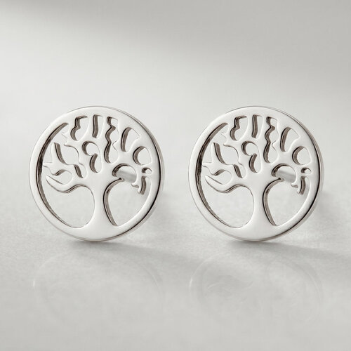 Lundholm Hannah – Tree of Life Stud Earrings for Women – Silver-Tone Lundholm Hannah – Tree of Life Stud Earrings for Women – Silver-Tone
