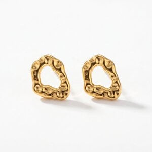 Lundholm Maisie – Open Square Stud Earrings – Gold-Tone Lundholm Maisie – Open Square Stud Earrings – Gold-Tone