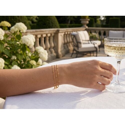 Lundholm Ivy – Three-Layer Beaded Chain Bracelet – Gold-Tone Lundholm Ivy – Three-Layer Beaded Chain Bracelet – Gold-Tone