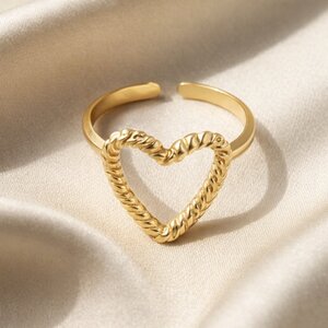 Lundholm Rae – Adjustable Open Heart Ring – Gold-Tone Lundholm Rae – Adjustable Open Heart Ring – Gold-Tone