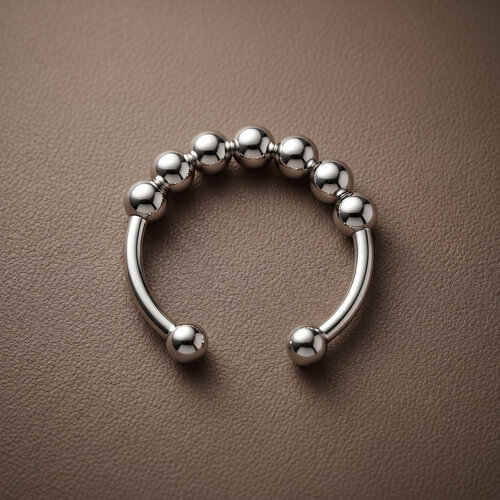 Lundholm Nova – Adjustable Fidget Ring for Women – Silver-Tone Lundholm Nova – Adjustable Fidget Ring for Women – Silver-Tone