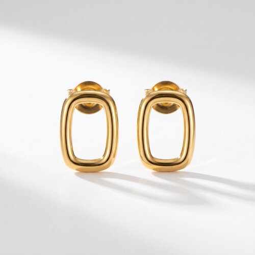 Lundholm Hayley – Rectangular Stud Earrings – Gold-Tone Lundholm Hayley – Rectangular Stud Earrings – Gold-Tone
