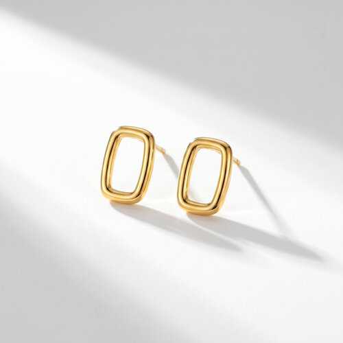 Lundholm Hayley – Rectangular Stud Earrings – Gold-Tone Lundholm Hayley – Rectangular Stud Earrings – Gold-Tone