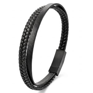 Lundholm Erik – Men's Braided Leather Bracelet – Black Lundholm Erik – Men's Braided Leather Bracelet – Black