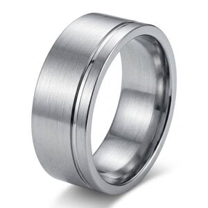 Lundholm Magnus – Wide Men's Ring 8 mm (Titanium) – Silver-Tone Lundholm Magnus – Wide Men's Ring 8 mm (Titanium) – Silver-Tone
