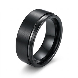 Lundholm Magnus – Brede Heren Ring 8 mm (Titanium) – Zwart Lundholm Magnus – Brede Heren Ring 8 mm (Titanium) – Zwart