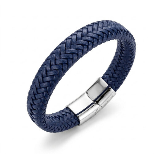 Lundholm Lars – Men's Braided Leather Bracelet – Blue Lundholm Lars – Men's Braided Leather Bracelet – Blue