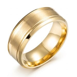 Lundholm Torsten – Wide Men's Ring 8 mm – Size 62 – Gold-Tone Lundholm Torsten – Wide Men's Ring 8 mm – Size 62 – Gold-Tone