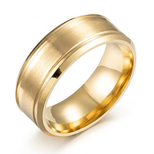 Lundholm Torsten – Wide Men's Ring 8 mm – Size 62 – Gold-Tone Lundholm Torsten – Wide Men's Ring 8 mm – Size 62 – Gold-Tone