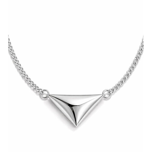 Lundholm Juul – Triangle Pendant Necklace for Women – Silver-Tone Lundholm Juul – Triangle Pendant Necklace for Women – Silver-Tone