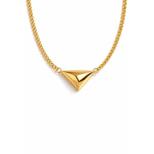 Lundholm Juul – Triangle Pendant Necklace for Women – Gold-Tone Lundholm Juul – Triangle Pendant Necklace for Women – Gold-Tone