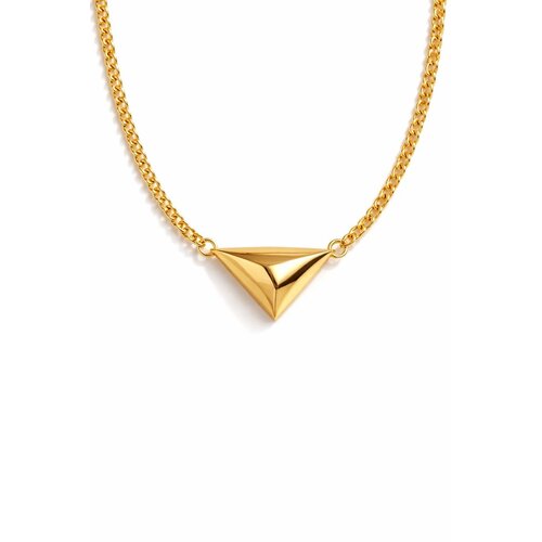 Lundholm Juul – Triangle Pendant Necklace for Women – Gold-Tone Lundholm Juul – Triangle Pendant Necklace for Women – Gold-Tone