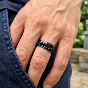 Lundholm Ivar – Heren Spinner Ring (Romeinse Cijfers) – Maat 62 – Zilverkleurig