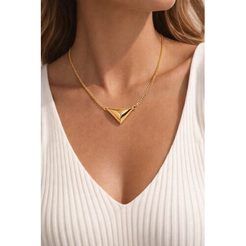 Lundholm Juul – Ketting met Driehoek Hanger Dames – Goudkleurig Lundholm Juul – Ketting met Driehoek Hanger Dames – Goudkleurig