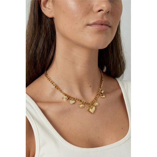 Lundholm Inger – Bedelketting met Hartjes – Goudkleurig