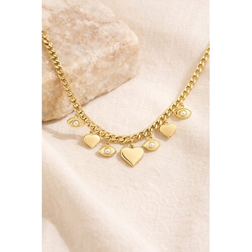 Lundholm Inger – Bedelketting met Hartjes – Goudkleurig Lundholm Inger – Bedelketting met Hartjes – Goudkleurig
