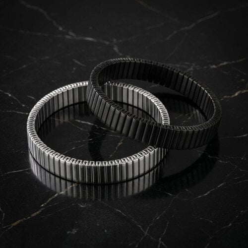 Lundholm Sven – Elastische Schakelarmband Heren – Zwart