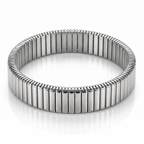 Lundholm Sven – Elastische Schakelarmband Heren – Zilverkleurig Lundholm Sven – Elastische Schakelarmband Heren – Zilverkleurig