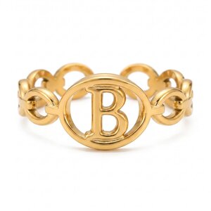 Lundholm Quincy – Adjustable Initial Ring – Letter B – Gold-Tone Lundholm Quincy – Adjustable Initial Ring – Letter B – Gold-Tone